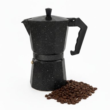 CAFETERA ITALIANA MOKA DE 12 TAZAS COLOR NEGRO - 1