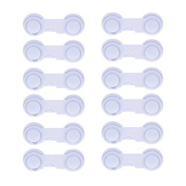 CERRADURA BLOQUEO DE SEGURIDAD PARA BEBÉ X12 PZAS COLOR BLANCO