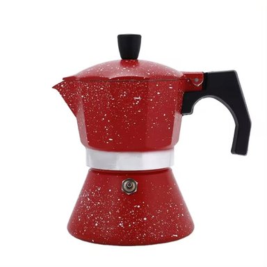 CAFETERA MOKA ITALIANA APTO PARA COCINA INDUCCIÓN 3 TAZAS ESPRESSO ROJO