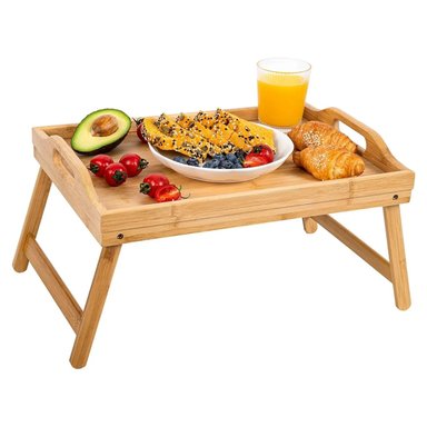 MESA BANDEJA MOSTAZA 27.8X49.5CM PARA DESAYUNOS DE BAMBÚ 50 30