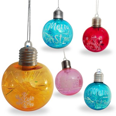 SET BOLAS BLSX24 MULTICOLOR NAVIDEÑAS COLORES TRANSPARENTES LUCES 8CM 18 UN