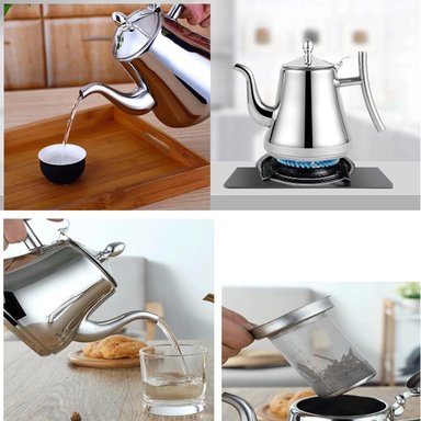 CAFETERA TETERA 1.5L CON FILTRO DE ACERO INOXIDABLE - 6
