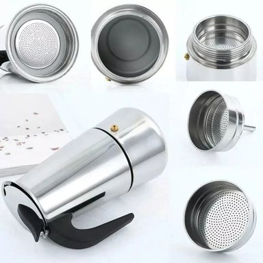 CAFETERA ESPRESSO MAKER ITALIANA 9 TAZAS ACERO INOXIDABLE - 4
