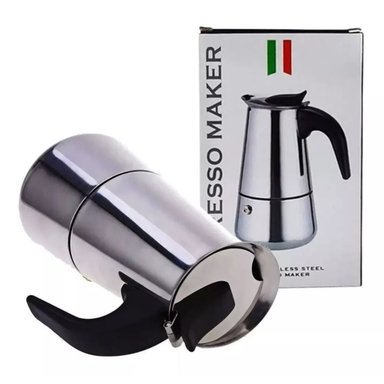 CAFETERA ESPRESSO MAKER ITALIANA 9 TAZAS ACERO INOXIDABLE - 5