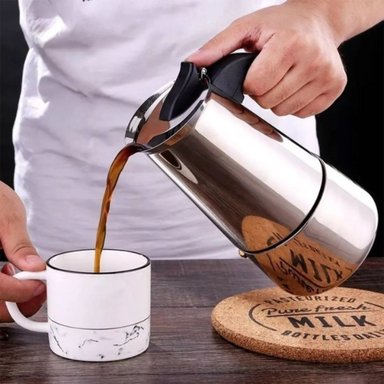 CAFETERA ESPRESSO MAKER ITALIANA 9 TAZAS ACERO INOXIDABLE - 6