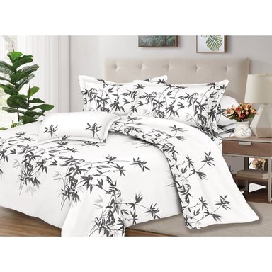 JUEGO DE SÁBANAS ALGODÓN 2PLAZAS 4 PIEZAS 2000 HILOS BLANCO NEGRO