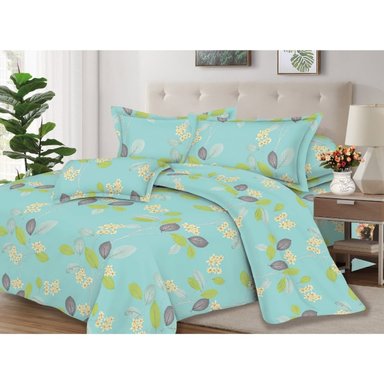 JUEGO DE SÁBANAS ALGODÓN 2PLAZAS 4 PIEZAS 2000 HILOS VERDE AGUA