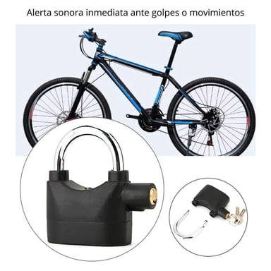 CANDADO DE SEGURIDAD CON ALARMA SONORA PARA MOTOS, BICICLETAS Y MÁS - 4