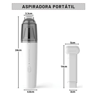 ASPIRADORA PORTÁTIL RECARGABLE PARA AUTOS, HOGAR Y OFICINA - 4