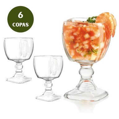 SET 6 COPAS SUPREMA CHABELA 610ML CRISA VIDRIO RESISTENTE