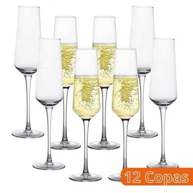 SET 12 COPAS BRUNELLO 225ML VIDRIO NADIR RESISTENTES Y FINAS
