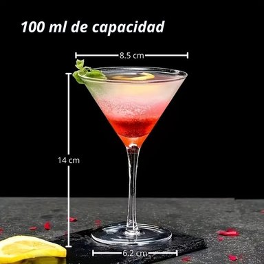 SET DE 6 COPAS MARTINI VIDRIO 100ML RESISTENTES Y VERSÁTILES - 2