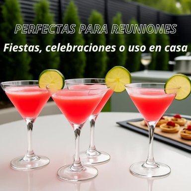 SET DE 6 COPAS MARTINI VIDRIO 100ML RESISTENTES Y VERSÁTILES - 4