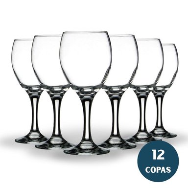 COPAS VINO BLANCO WINDSOR 190ML VIDRIO SET 12 PIEZAS