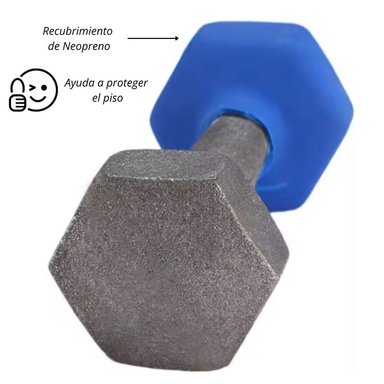 PESA MANCUERNAS DE VINILO DE 4 KG PESAS AZULES PLASTIFICADAS PAR - 4