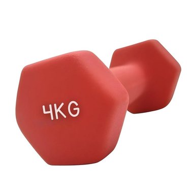 PESA MANCUERNAS DE VINILO DE 4 KG PESAS ROJAS PLASTIFICADAS PAR