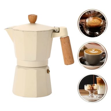 CAFETERA MOKA ITALIANA ELEGANTE CREMA 6 TAZAS – 300ML