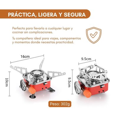 COCINA PORTÁTIL PLEGABLE A GAS PARA CAMPING - 2