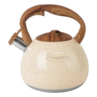 TETERA SILBADORA ACERO INOXIDABLE VALESKA ACABADO GRANITO 5L CREMA