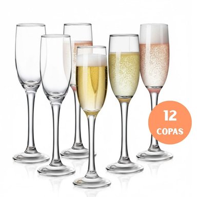 SET DE COPAS PARA CHAMPAÑA 190 ML NADIR PACK X12