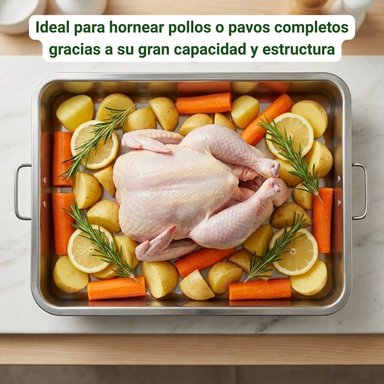BANDEJA DE ACERO INOXIDABLE PARA HORNO Y COCINA 44CM - 5