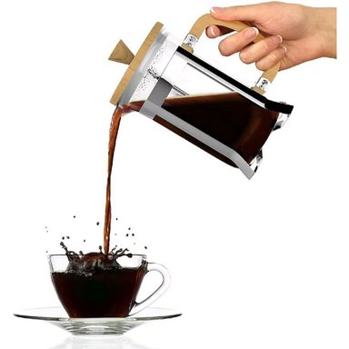CAFETERA PRENSA FRANCESA 800ML CON TAPA DE BAMBÚ ELEGANTE - 3