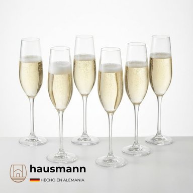COPAS DE CRISTAL PARA CHAMPAGNE SET X12 UND