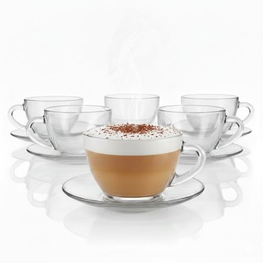 TAZAS PARA BEBIDAS CALIENTES CON PLATO SET X6