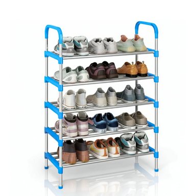 ZAPATERA DE 5 NIVELES ESTANTE ORGANIZADOR ARMABLE MULTIFUNCIONAL AZUL