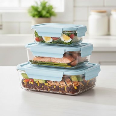 TAPERS DE VIDRIO HERMÉTICOS CON VÁLVULA - 3UND AZUL