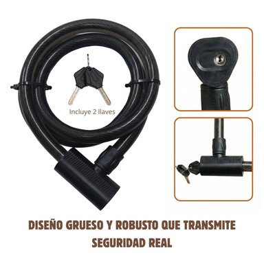CADENA CANDADO 1.5M PARA BICICLETA, MOTO Y MUCHO MÁS - 3