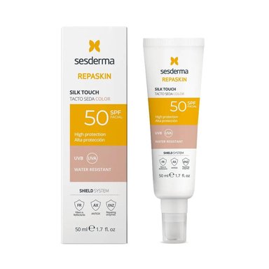 BLOQUEADOR FACIAL SESDERMA SPF50 REPASKIN TACTO SEDA COLOR FOTOPROTECTOR