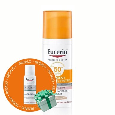 BLOQUEADOR EUCERIN PIGMENT CONTROL FACE FLUIDO FPS 50+ TONO MEDIO ANTIMANCHAS