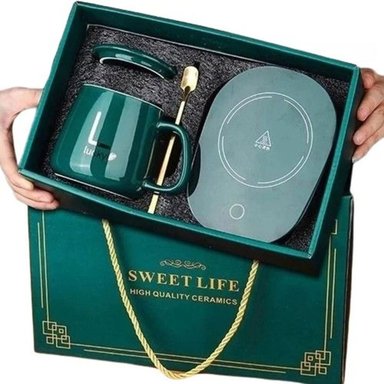 TAZA CON ELÉCTRICO CALENTADOR