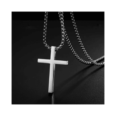 CADENA FEDE DE HOMBRE EN ACERO INOXIDABLE CON DIJE CRUZ