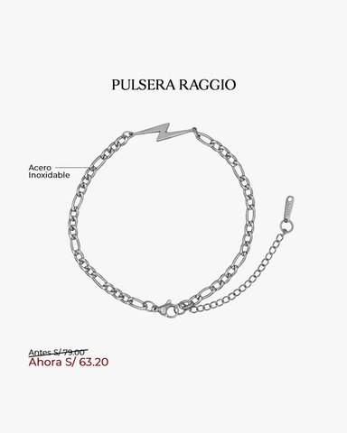PULSERA RAGGIO PARA HOMBRE - PLATEADO