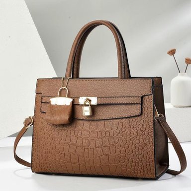 CARTERA  TOTE CON CANDADO PARA DAMA – MODELO VICTORIA LUXURY / CAFÉ