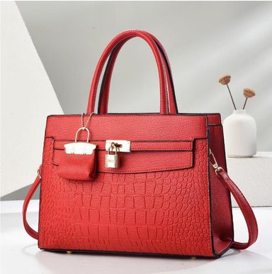 CARTERA  TOTE CON CANDADO PARA DAMA – MODELO VICTORIA LUXURY / ROJO
