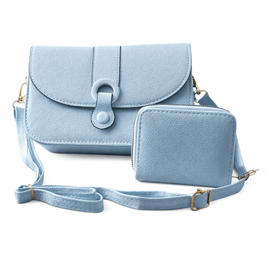 CARTERA CRUZADA CON MONEDERO MODELO SOFIA / CELESTE CLARO