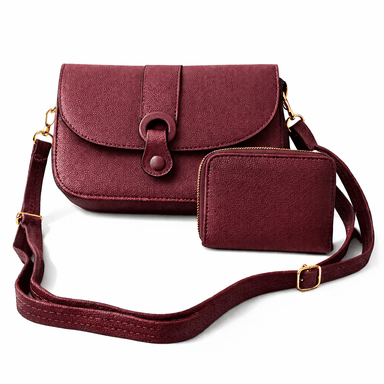 CARTERA CRUZADA CON MONEDERO MODELO SOFIA / GUINDA