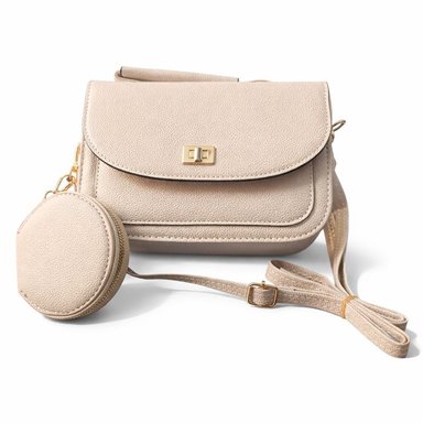 CARTERA CRUZADA CON MONEDERO MODELO LUNA / BEIGE