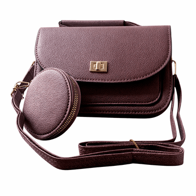 CARTERA CRUZADA CON MONEDERO MODELO LUNA / PALO ROSA