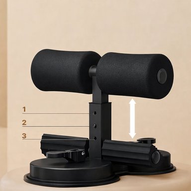 SOPORTE ABDOMINAL CON VENTOSAS Y LIGAS DE RESISTENCIA FITNESS  COLOR NEGRO - 3