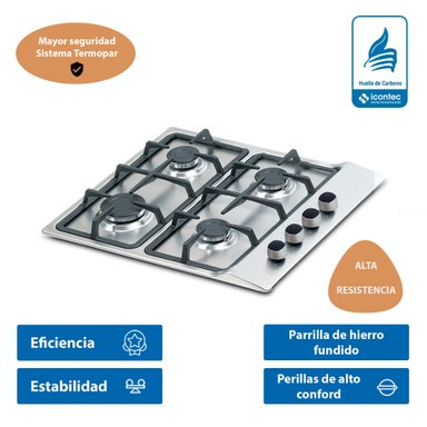 COCINA CHALLENGER 4 HORNILLAS GAS NATURAL GAMMA SERIES CUBIERTA A GAS 4 PUESTOS SG6040