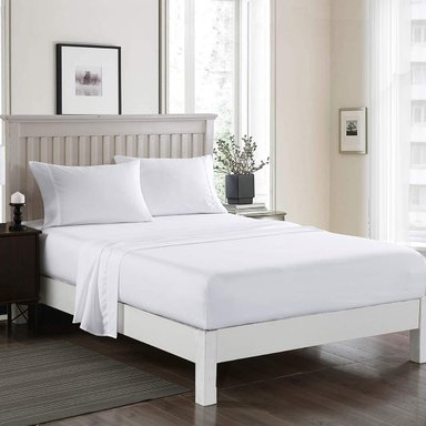 SET SÁBANAS HOME BRANDS 2 PLAZAS BAMBÚ BLANCO