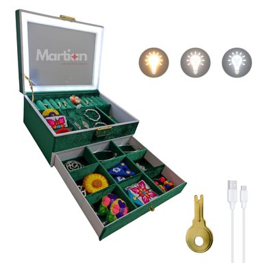 JOYERO ORGANIZADOR CON ESPEJO LED