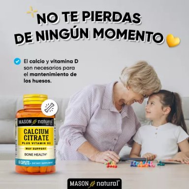 SUPLEMENTO MASON NATURAL CITRATO DE CALCIO CON VIT D3 60 TABLETAS - 3