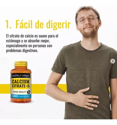 SUPLEMENTO MASON NATURAL CITRATO DE CALCIO CON VIT D3 60 TABLETAS - 4