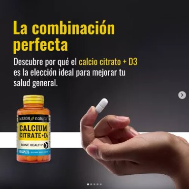SUPLEMENTO MASON NATURAL CITRATO DE CALCIO CON VIT D3 60 TABLETAS - 5