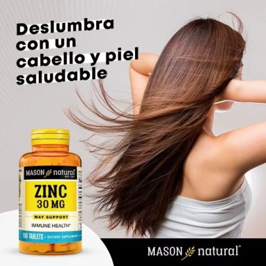 SUPLEMENTO MASON NATURAL ZINC 30MG ELEVA DEFENSAS 100 TABLETAS - 4